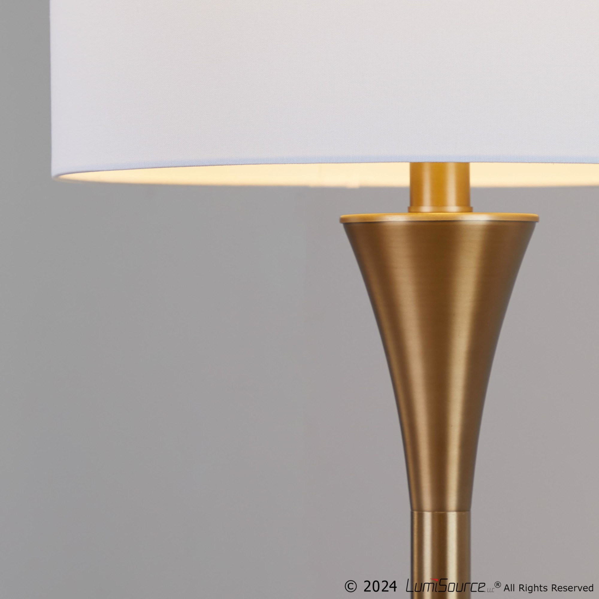 Lenuxe 65 Contemporary Bronze Metal and Linen Floor Lamp 2 Lenuxe 65 Contemporary Bronze Metal and Linen Floor Lamp - Image 2