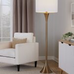 Lenuxe 65 Contemporary Bronze Metal and Linen Floor Lamp 10 Lenuxe 65 Contemporary Bronze Metal and Linen Floor Lamp