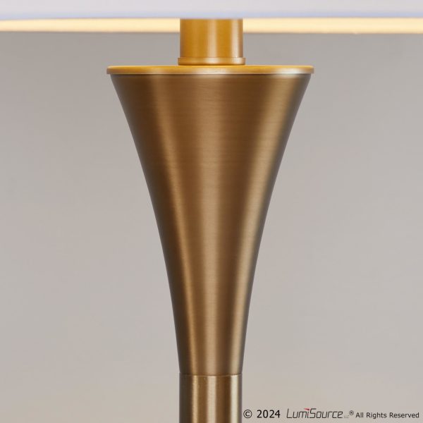 Lenuxe 65 Contemporary Bronze Metal and Linen Floor Lamp 2