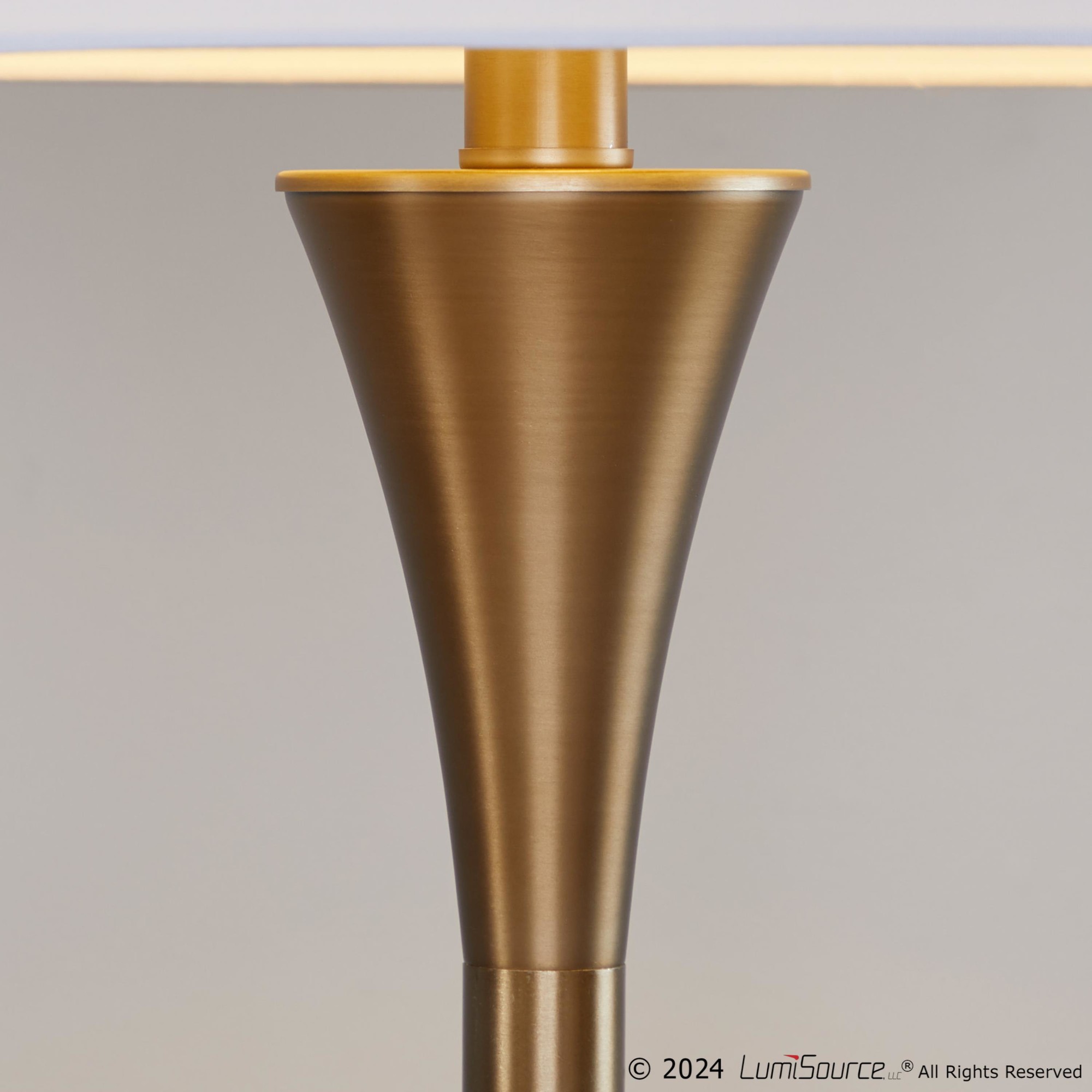 Lenuxe 65 Contemporary Bronze Metal and Linen Floor Lamp 3 Lenuxe 65 Contemporary Bronze Metal and Linen Floor Lamp - Image 3