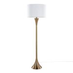 Lenuxe 65 Contemporary Bronze Metal and Linen Floor Lamp 14 Lenuxe 65 Contemporary Bronze Metal and Linen Floor Lamp
