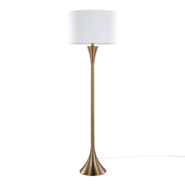 Lenuxe 65 Contemporary Bronze Metal and Linen Floor Lamp 4