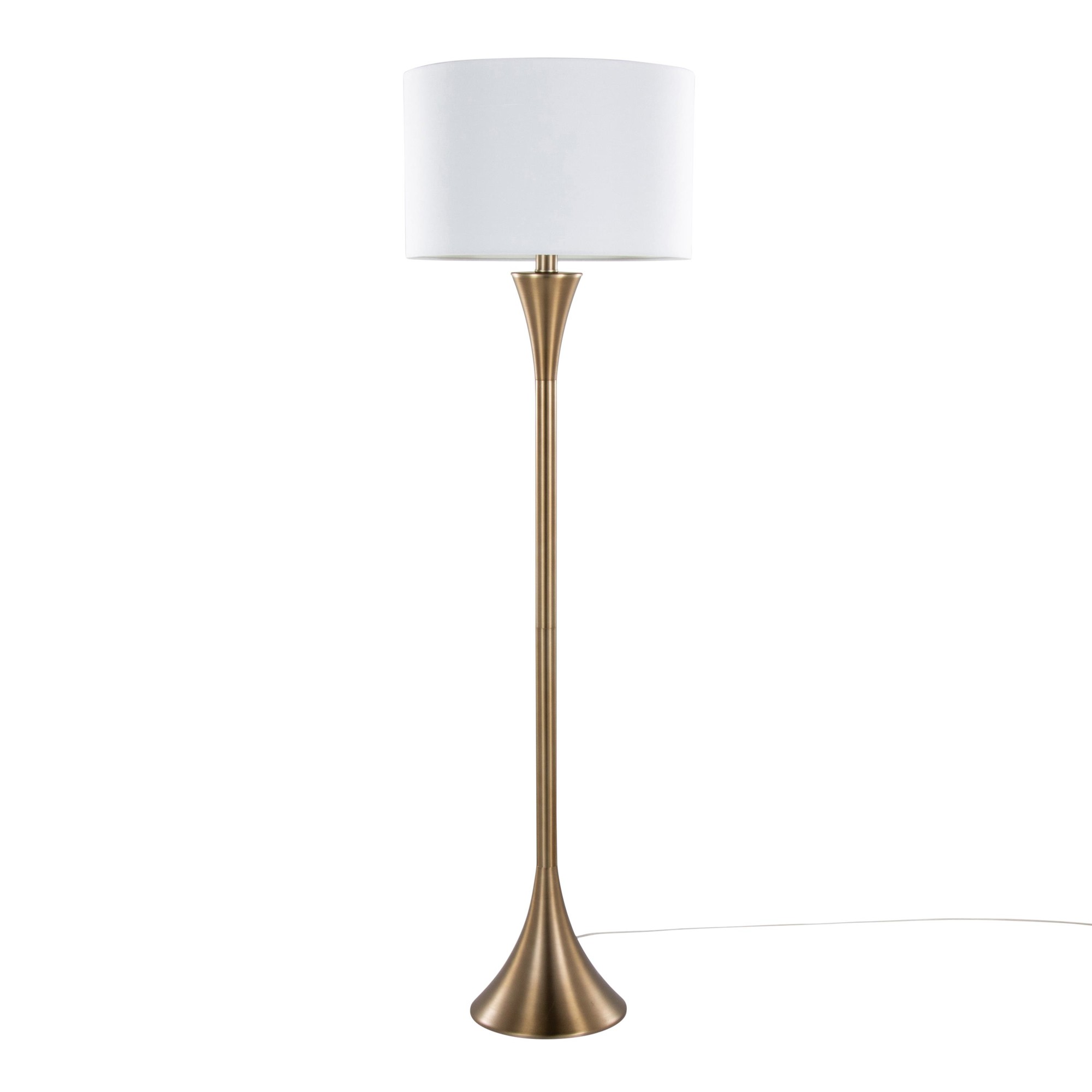 Lenuxe 65 Contemporary Bronze Metal and Linen Floor Lamp 5 Lenuxe 65 Contemporary Bronze Metal and Linen Floor Lamp - Image 5