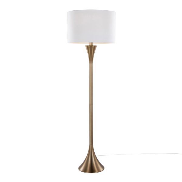 Lenuxe 65 Contemporary Bronze Metal and Linen Floor Lamp 5