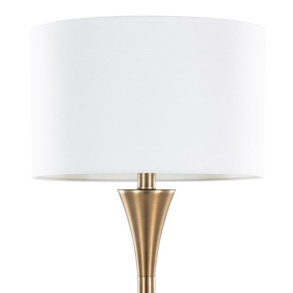 Lenuxe 65 Contemporary Bronze Metal and Linen Floor Lamp 6