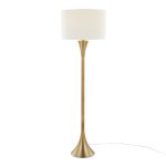 Lenuxe 65 Contemporary Gold Metal Floor Lamp White Linen Shade 8 Lenuxe 65 Contemporary Gold Metal Floor Lamp White Linen Shade