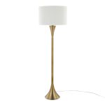 Lenuxe 65 Contemporary Gold Metal Floor Lamp White Linen Shade 9 Lenuxe 65 Contemporary Gold Metal Floor Lamp White Linen Shade