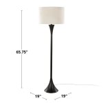 Lenuxe 65 Contemporary Gold Metal Floor Lamp White Linen Shade 11 Lenuxe 65 Contemporary Gold Metal Floor Lamp White Linen Shade