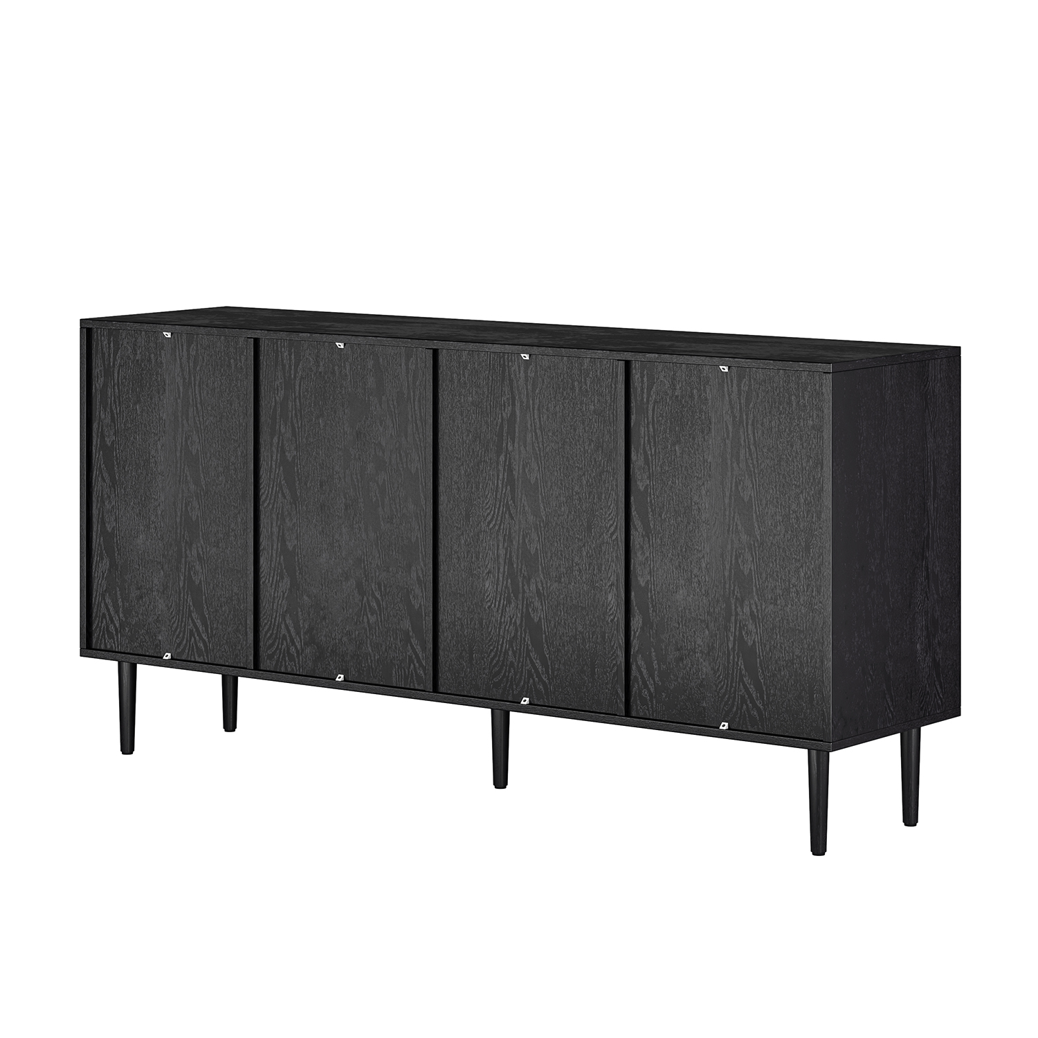 Lenz Black Rattan Door Modern Storage Sideboard 3 Lenz Black Rattan Door Modern Storage Sideboard - Image 3