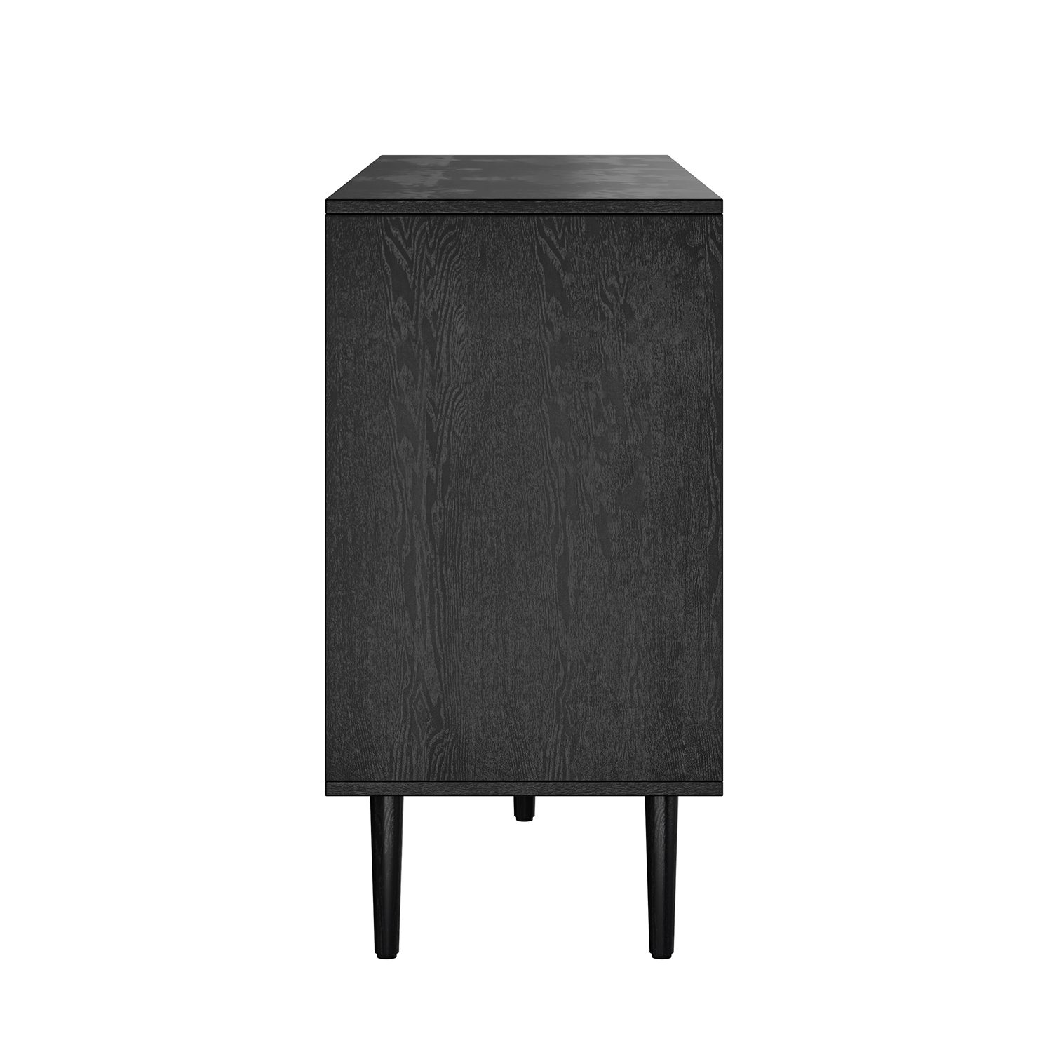 Lenz Black Rattan Door Modern Storage Sideboard 4 Lenz Black Rattan Door Modern Storage Sideboard - Image 4