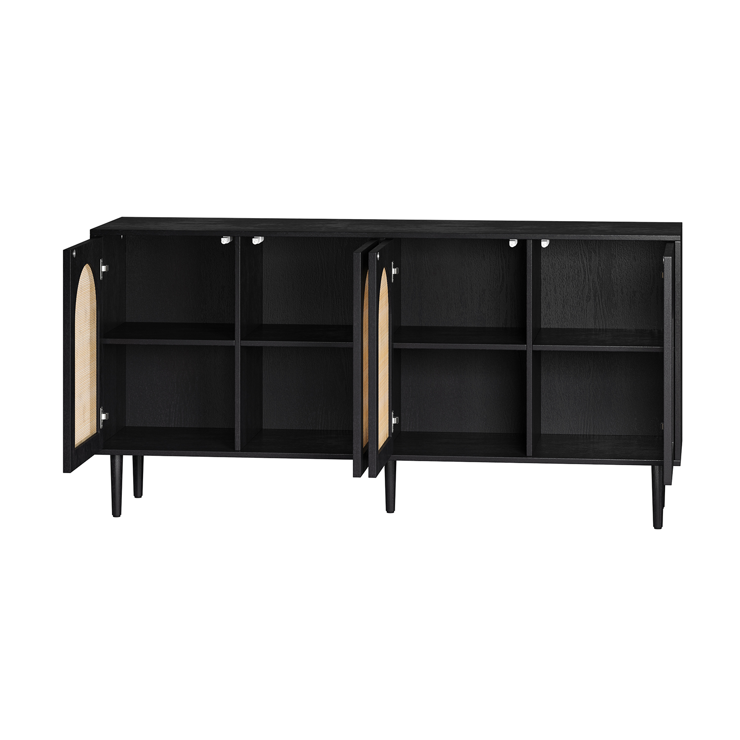 Lenz Black Rattan Door Modern Storage Sideboard 5 Lenz Black Rattan Door Modern Storage Sideboard - Image 5