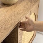 Lenz Oak Rattan Door Coastal 70 Inch TV Stand 10 Lenz Oak Rattan Door Coastal 70 Inch TV Stand