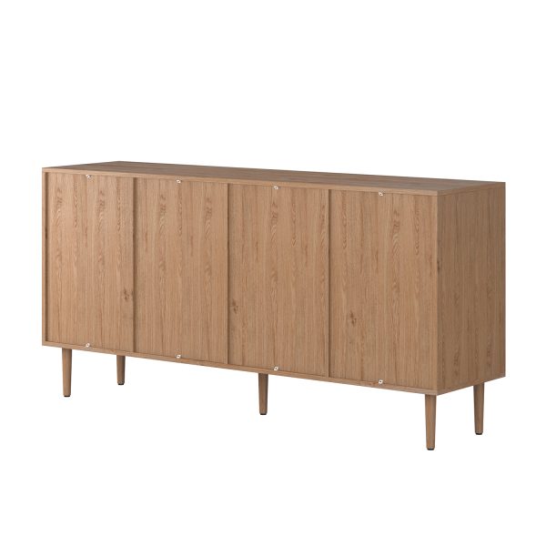 Lenz Oak Rattan Door Modern Storage Sideboard 2