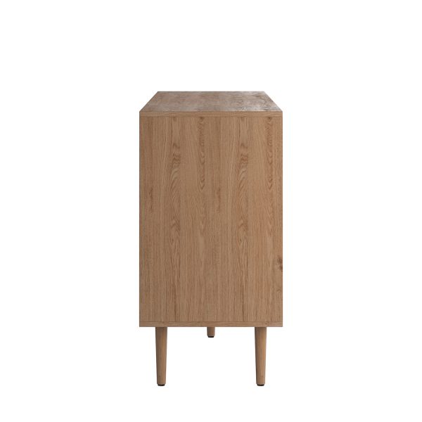 Lenz Oak Rattan Door Modern Storage Sideboard 3