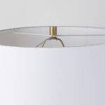 Leo 18.0L x 18.0W x 31.0H Gold Hammered W/White Fabric Shade Table Lamp
