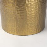 Leo 18.0L x 18.0W x 31.0H Gold Hammered W/White Fabric Shade Table Lamp