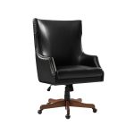 Leon Black Faux Leather Wingback Swivel Office Chair 7 Leon Black Faux Leather Wingback Swivel Office Chair