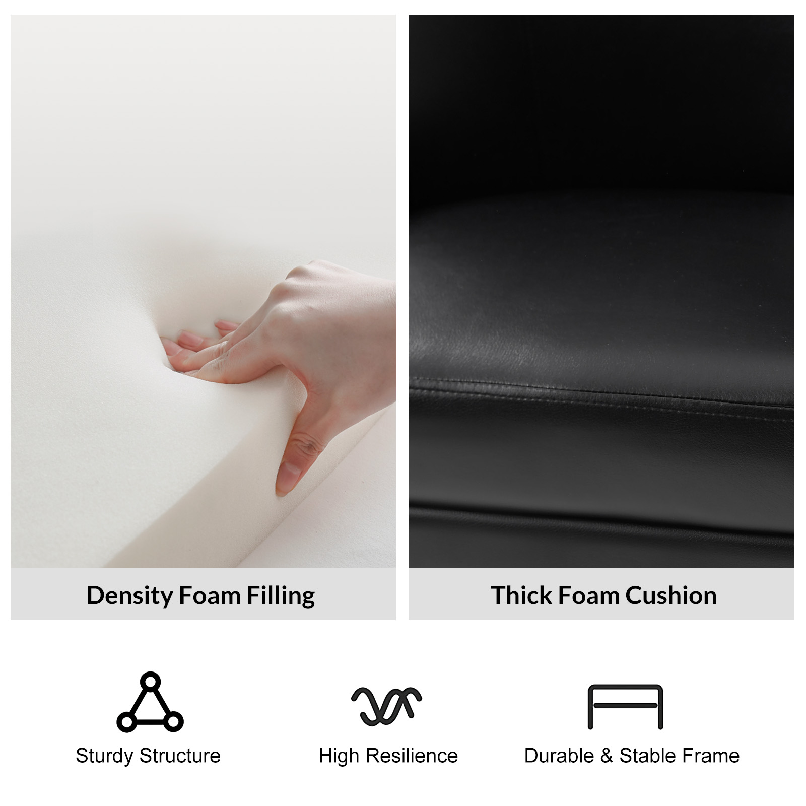 Leon Black Faux Leather Wingback Swivel Office Chair 4 Leon Black Faux Leather Wingback Swivel Office Chair - Image 4