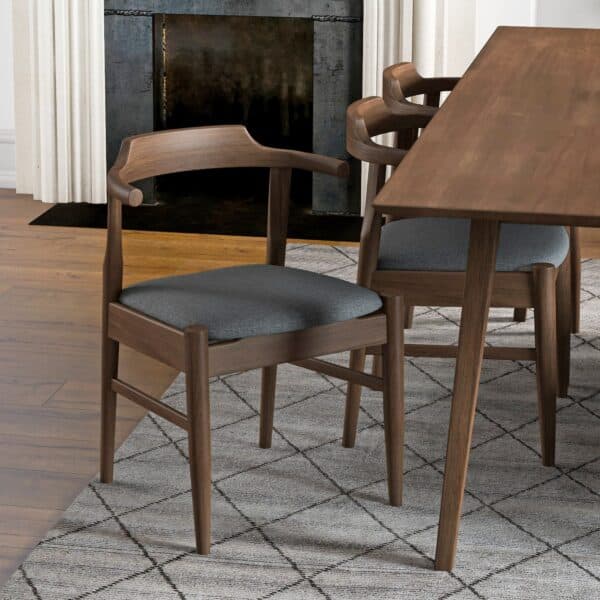 Leon grey Fabric Dining Chair 4