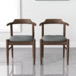Mid-Century Modern Brown Wood Dining Chair (Set of 2) 12 Mid-Century Modern Brown Wood Dining Chair (Set of 2)