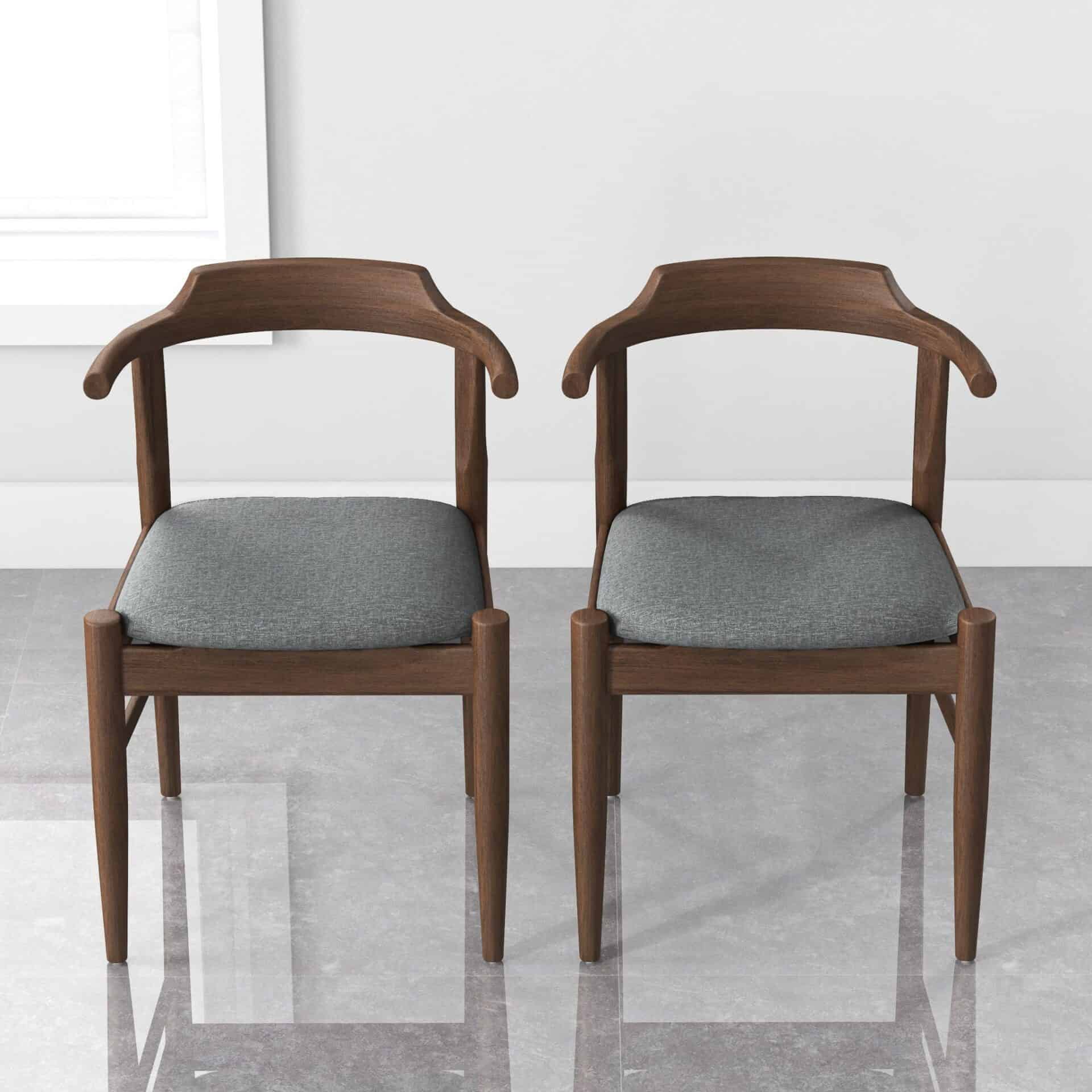 Mid-Century Modern Brown Wood Dining Chair (Set of 2) 7 Mid-Century Modern Brown Wood Dining Chair (Set of 2) - Image 7