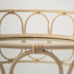 Leona (Set of 2) Natural Wicker Woven Mirrored Base Nesting Trays