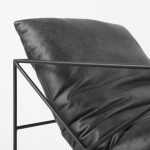 Leonidas 28.5L x 29.5W x 34.0H Black Faux Leather Seat W/ Black Metal Frame Accent Chair