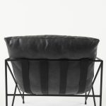 Leonidas 28.5L x 29.5W x 34.0H Black Faux Leather Seat W/ Black Metal Frame Accent Chair