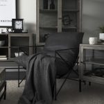 Leonidas 28.5L x 29.5W x 34.0H Black Faux Leather Seat W/ Black Metal Frame Accent Chair