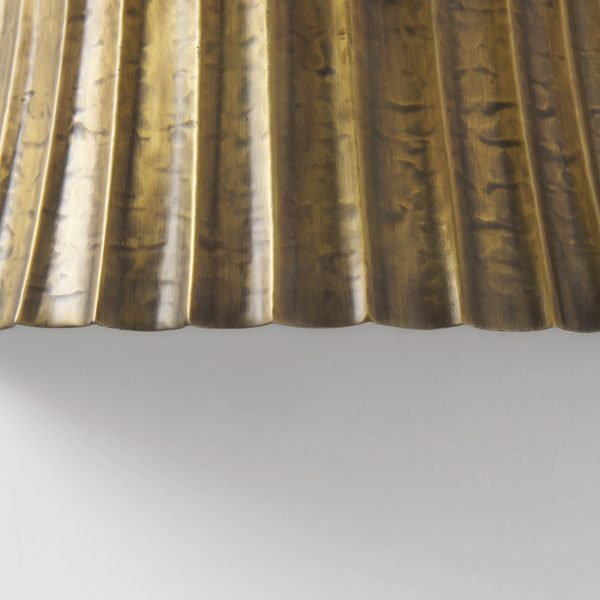 Letitia 10.5L x 5.5W x 11.0H Gold Hammered Metal Fan Wall Sconce 6