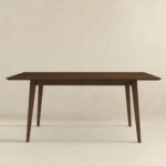 Walnut Solid Wood Rectangular Dining Table 63 Inches Mid-Century 10 Walnut Solid Wood Rectangular Dining Table 63 Inches Mid-Century