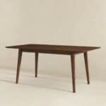 Walnut Solid Wood Rectangular Dining Table 63 Inches Mid-Century 9 Walnut Solid Wood Rectangular Dining Table 63 Inches Mid-Century