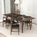 Walnut Solid Wood Rectangular Dining Table 86 Inches 8 Walnut Solid Wood Rectangular Dining Table 86 Inches