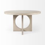 Liesl 54.L x 54.0W x 30.0H Barely Gray Finished Wood W/ Circular Top Dining Table