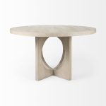 Liesl 54.L x 54.0W x 30.0H Barely Gray Finished Wood W/ Circular Top Dining Table