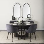 Liesl 54.L x 54.0W x 30.0H Black Wood W/ Circular Top Dining Table