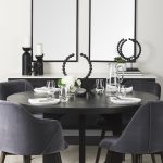 Liesl 54.L x 54.0W x 30.0H Black Wood W/ Circular Top Dining Table