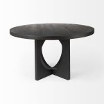 Liesl 54.L x 54.0W x 30.0H Black Wood W/ Circular Top Dining Table