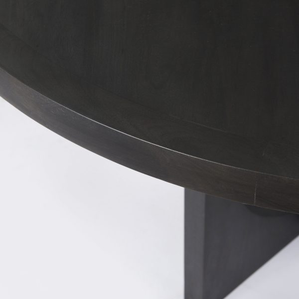 Liesl 54.L x 54.0W x 30.0H Black Wood W Circular Top Dining Table 8
