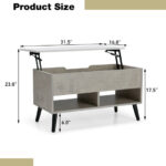 Lift Top Coffee Table with Hidden Compartment and Storage Shelves 26 Lift Top Coffee Table with Hidden Compartment and Storage Shelves