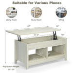 Lift Top Coffee Table with Hidden Storage and Lower Shelf 39 Lift Top Coffee Table with Hidden Storage and Lower Shelf