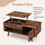 Lift Top Coffee Table with Hidden Storage and Multi-Tier Shelves 33 Lift Top Coffee Table with Hidden Storage and Multi-Tier Shelves
