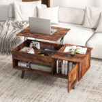 Lift Top Coffee Table with Hidden Storage and Multi-Tier Shelves 34 Lift Top Coffee Table with Hidden Storage and Multi-Tier Shelves