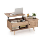 Lift Top Coffee Table with Hidden Storage and Multi-Tier Shelves 38 Lift Top Coffee Table with Hidden Storage and Multi-Tier Shelves