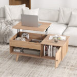 Lift Top Coffee Table with Hidden Storage and Multi-Tier Shelves 41 Lift Top Coffee Table with Hidden Storage and Multi-Tier Shelves