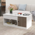 Lift Top Coffee Table with Storage Compartments and Adjustable Height