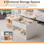 Lift Top Coffee Table with Storage Compartments and Adjustable Height