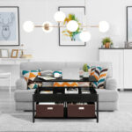 Lift Top Coffee Table with Storage Drawers and Hidden Compartment 34 Lift Top Coffee Table with Storage Drawers and Hidden Compartment