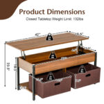 Lift Top Coffee Table with Storage Drawers and Hidden Compartment 39 Lift Top Coffee Table with Storage Drawers and Hidden Compartment