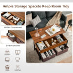 Lift Top Coffee Table with Storage Drawers and Hidden Compartment 40 Lift Top Coffee Table with Storage Drawers and Hidden Compartment